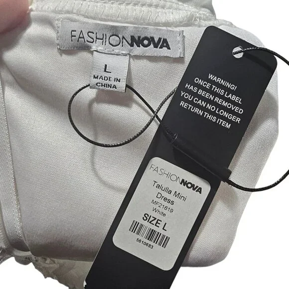 Short White Satin Halter Organza Flower Party Dress - NWT - Fashion Nova - Picture 11 of 11